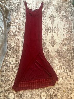 Vintage soda blu paper tag fitted red 90s whimsigoth lace dress y2k made in USA